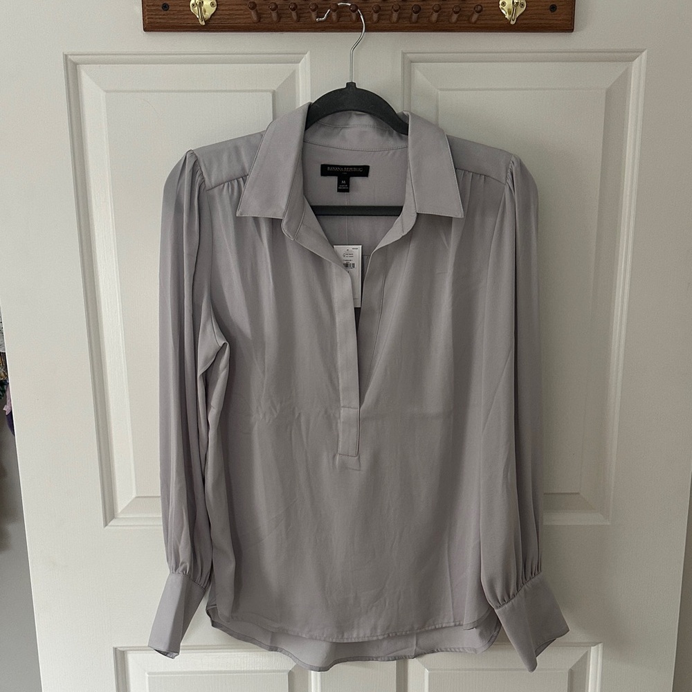 Banana Republic Light Gray Blouse